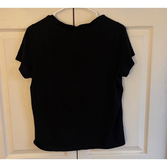 Marine Layer Womens Black V-Neck Short Sleeve Supima Cotton Modal Tee Shirt M - Picture 2 of 7